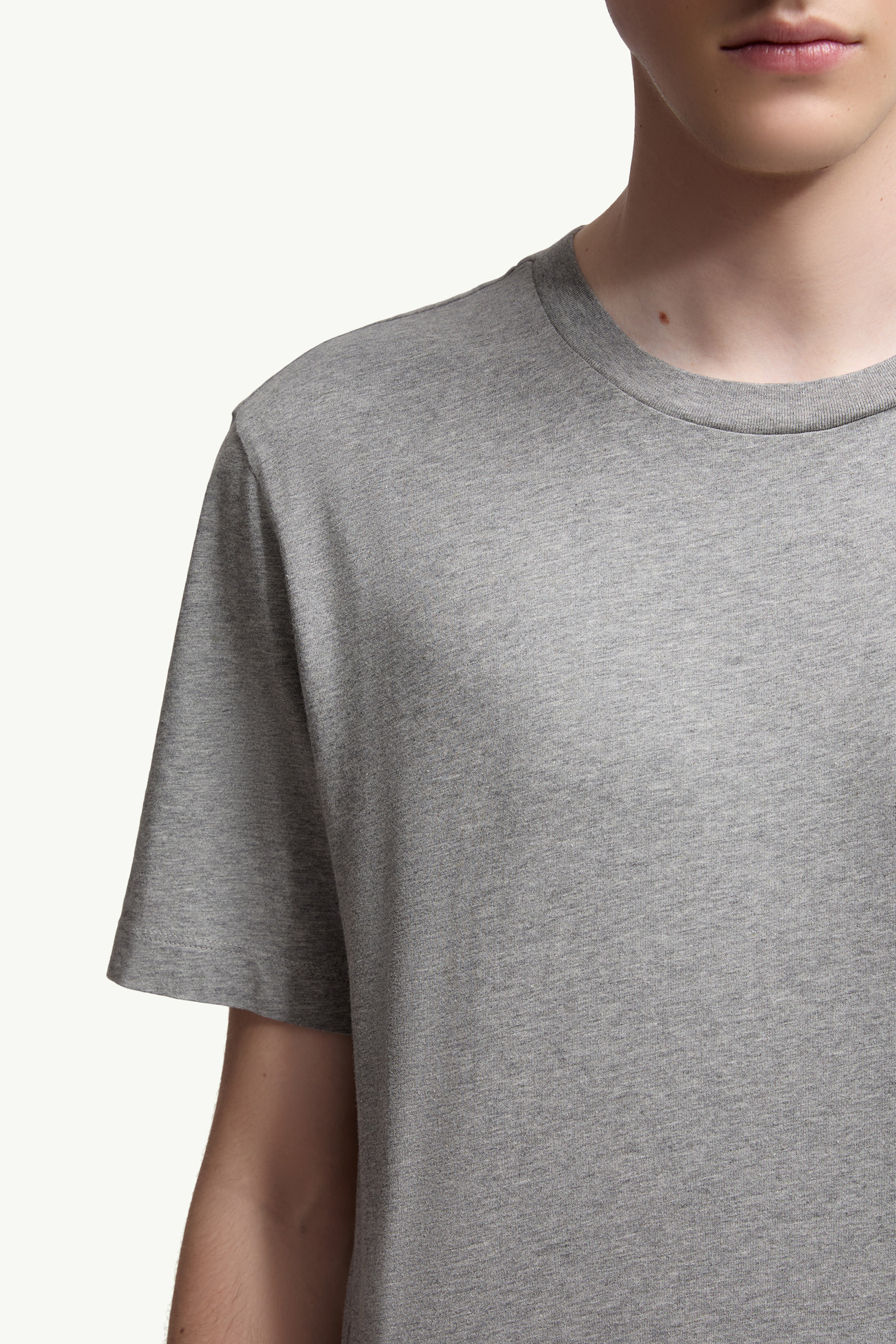 T-shirts en coton à logo (lot de 3) Hommes Blanc & Noir & Gris Moncler 6
